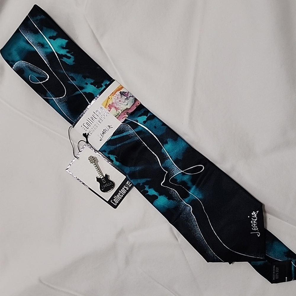 Collector's Limited Edition J. Garcia Blue and Black Swirl Men's Tie